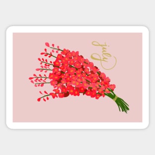 July Delphinium portrait card Sticker